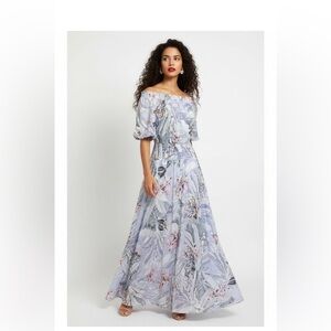 Jaase Floral Off-Shoulder Smocked Maxi Dress - Size S
